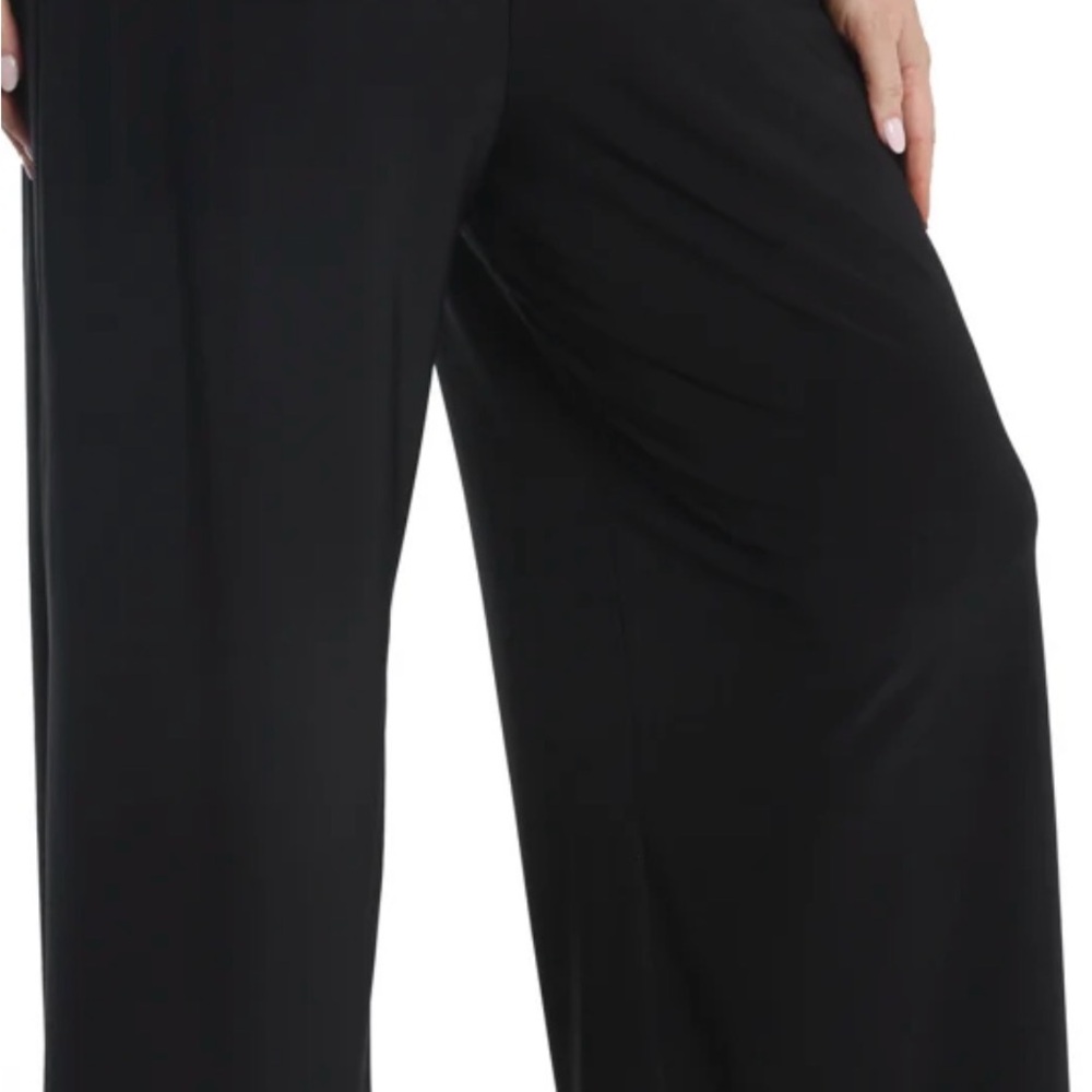 Classic Black Stretch Pull-on Wide Leg Pants 3XQuiet Lux Executive Essential NWT - Picture 13 of 13